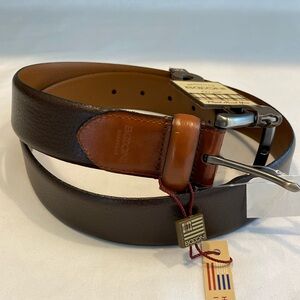 NWT Boconi Nashville brown leather belt size 32